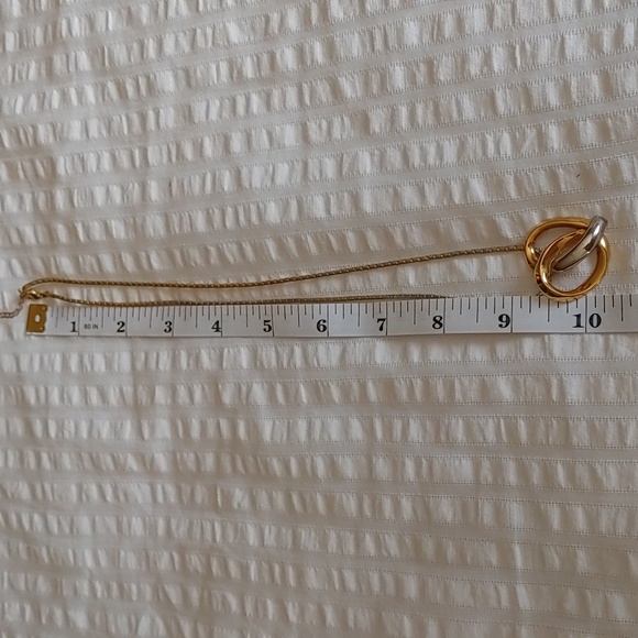 Vintage Butler/FAC Gold & Silver Tone Intertwining Heart Pendant With Chain - Picture 9 of 13